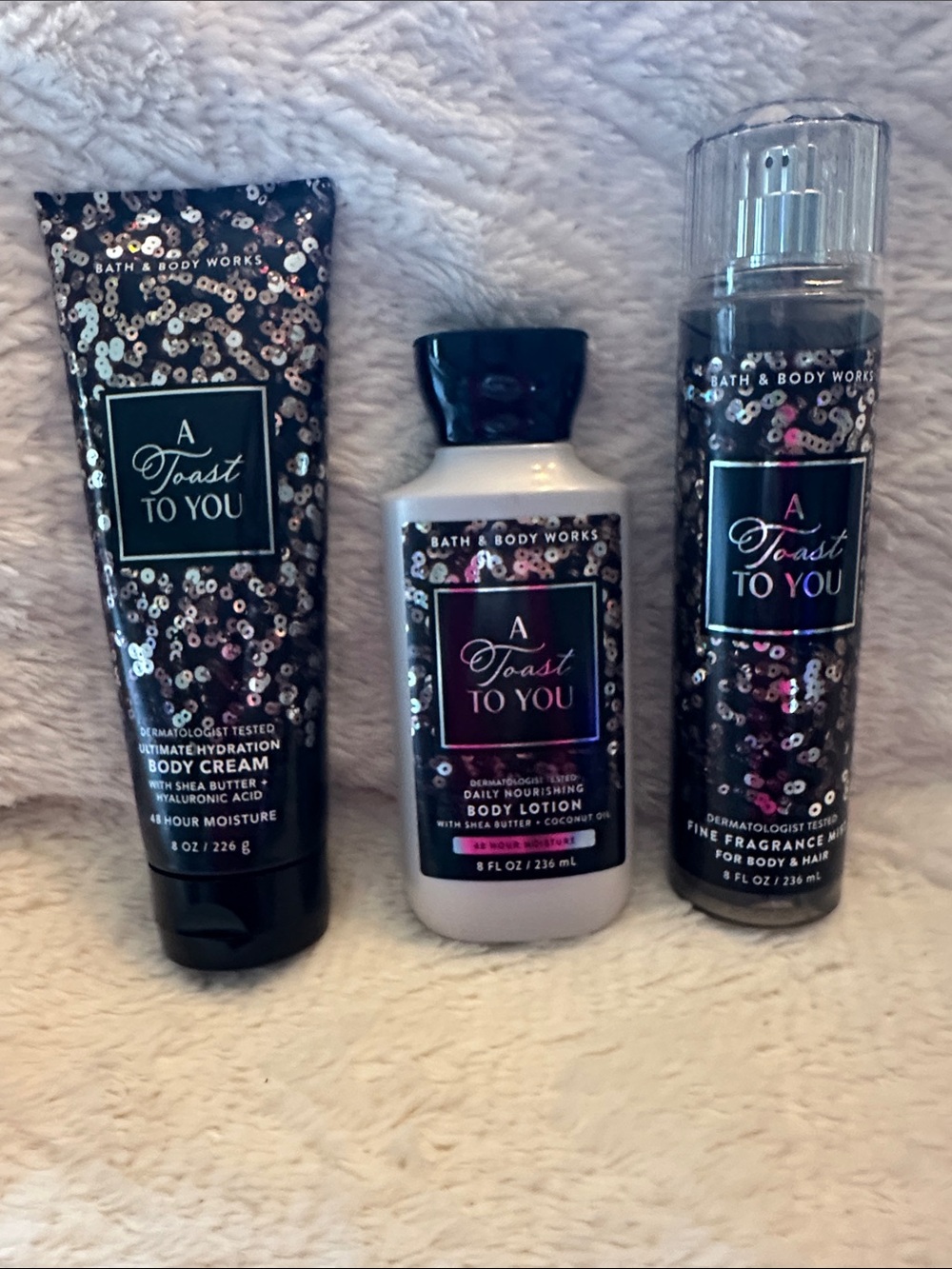 Bath & Body Works A Toast To You Sequin Body Care Trio